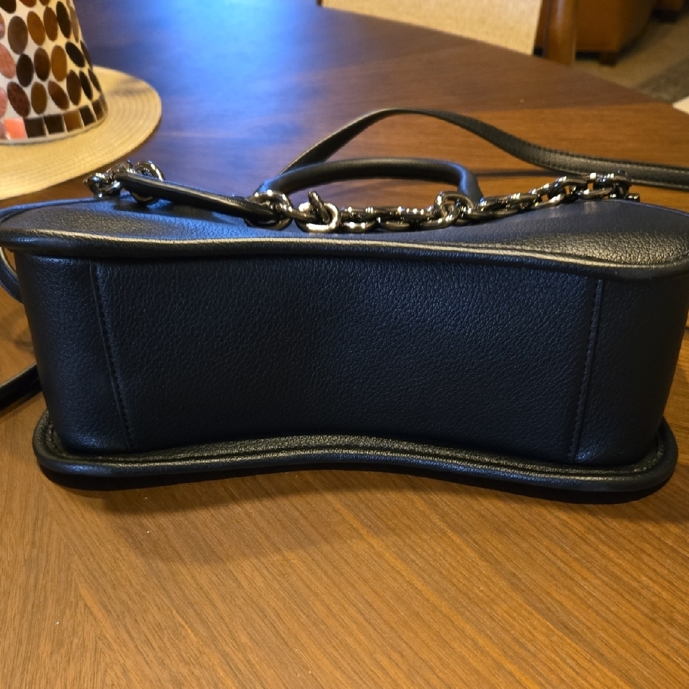 DKNY Dark Satchel with Chain Accent - Picture 6 of 7